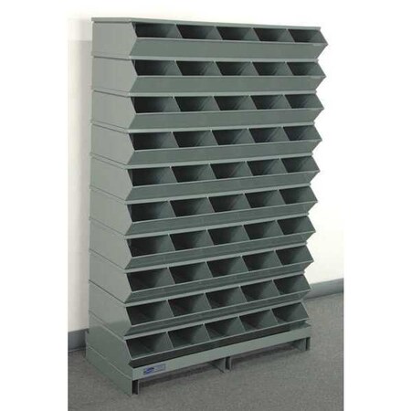 Pallet Sectional Stacking Bin, 37 in W x 15.5 in D x 57.5 in H, 50 Compartments, Gray, Steel MPN:3-250SSPB
