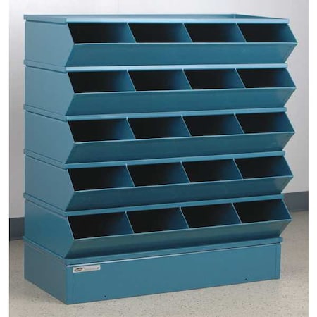 Sectional Stacking Bin, 37 in W x 18.75 in D x 40-5/8 in H, 20 Compartments, Blue, High Gloss Steel MPN:3-320SSB