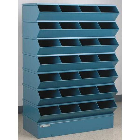 Sectional Stacking Bin, 37 in W x 18.75 in D x 54.375 in H, 28 Compartments, Blue, High Gloss Steel MPN:3-328SSB