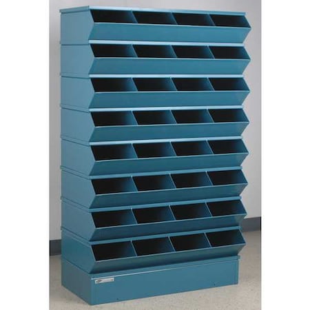 Sectional Stacking Bin, 37 in W x 18.75 in D x 61.25 in H, 32 Compartments, Blue, High Gloss Steel MPN:3-332SSB