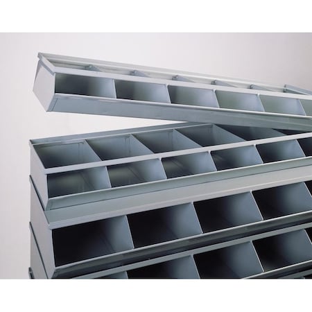 Sectional Stacking Bin, 12 in W x 9.5 in D x 20.5 in H, 3 Compartments, Gray, Steel MPN:3-4SS