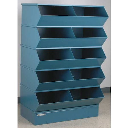 Sectional Stacking Bin, 37 in W x 24 in D x 60.375 in H, 10 Compartments, Blue, High Gloss Steel MPN:3-510SSB