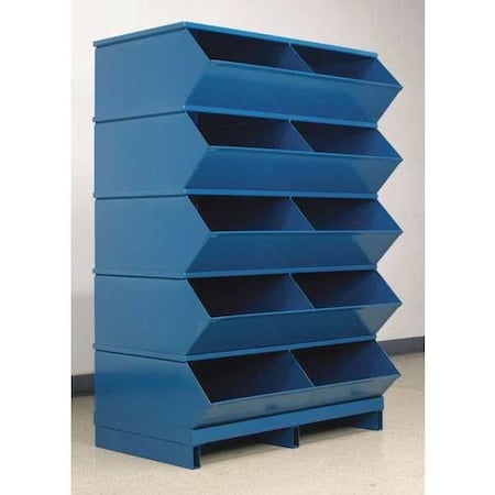 Pallet Sectional Stacking Bin, 37 in W x 24 in D x 50 in H, 10 Compartments, Blue, Steel, High Gloss MPN:3-510SSPB