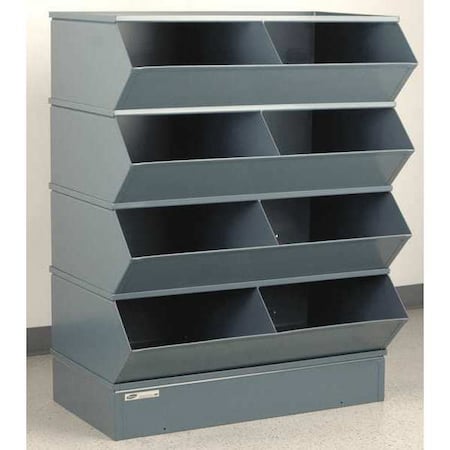 Sectional Stacking Bin, 37 in W x 24 in D x 49.5 in H, 8 Compartments, Gray, High Gloss Steel MPN:3-58SSB
