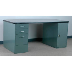 Stackbin Workbench Pedestal Workbench PLAS. Laminate w/T Molding 48