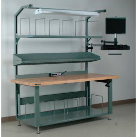 Stackbin No. 3 Hydraulic Adj. Height Packing Workbench Butcher Block Square Edge 60