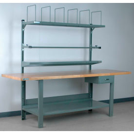 Stackbin No. 8 Adjustable Height Packing Workbench Butcher Block Square Edge 96