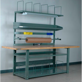 Stackbin No. 1 Adj. Height Complete Packing Workbench Butcher Block Square Edge 96