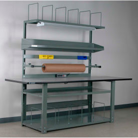 Stackbin No. 1 Adjustable Height Complete Packing Workbench Laminate Safety Edge 96