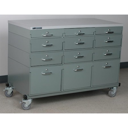 Three Wide, Mobile Drawer Unit MPN:4-3P4724-L2RD