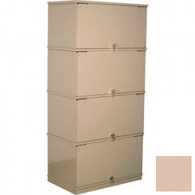 Stackbin® Four-Shelf Lockable X-Ray Storage Cabinet Beige 3-4DDXRBG