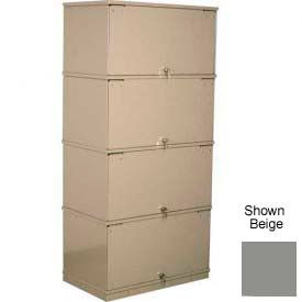 Stackbin® Four-Shelf Lockable X-Ray Storage Cabinet Gray 3-4DDXRGY