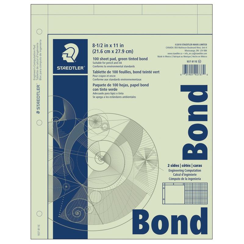 Staedtler Engineering Computation Pad, 5 x 5 Grid, 100 Sheets MPN:937 811E 02