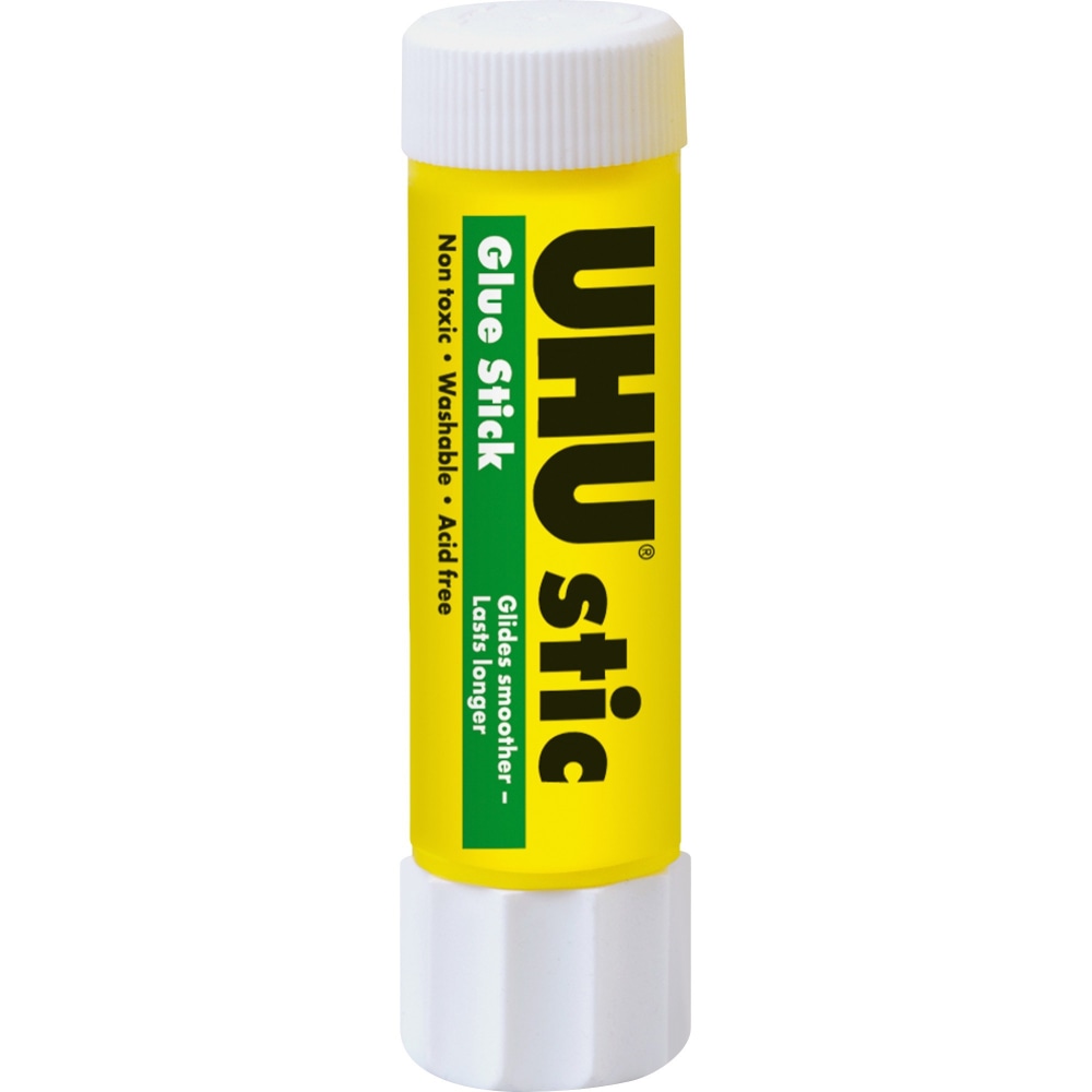Saunders UHU stic Washable Glue Stick - 0.29 oz - 24 / Box - White MPN:99648