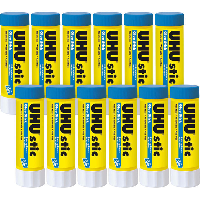 Saunders UHU stic Color Glue Sticks, 1.41 Oz, Blue, Box Of 12 MPN:99653