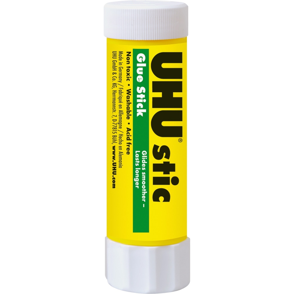 Saunders UHU stic Washable Glue Stick - 1.41 oz - 12 / Box - White MPN:99655