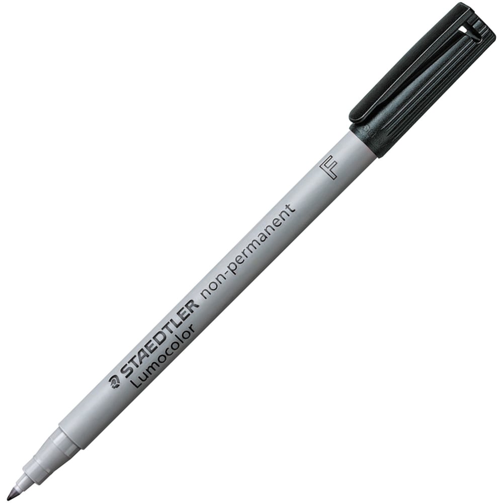 Staedtler Lumocolor Fine Point Waterbased Marker - Fine Point Type - Black Water Based Ink - Black Polypropylene Barrel - 10 / Box MPN:3169