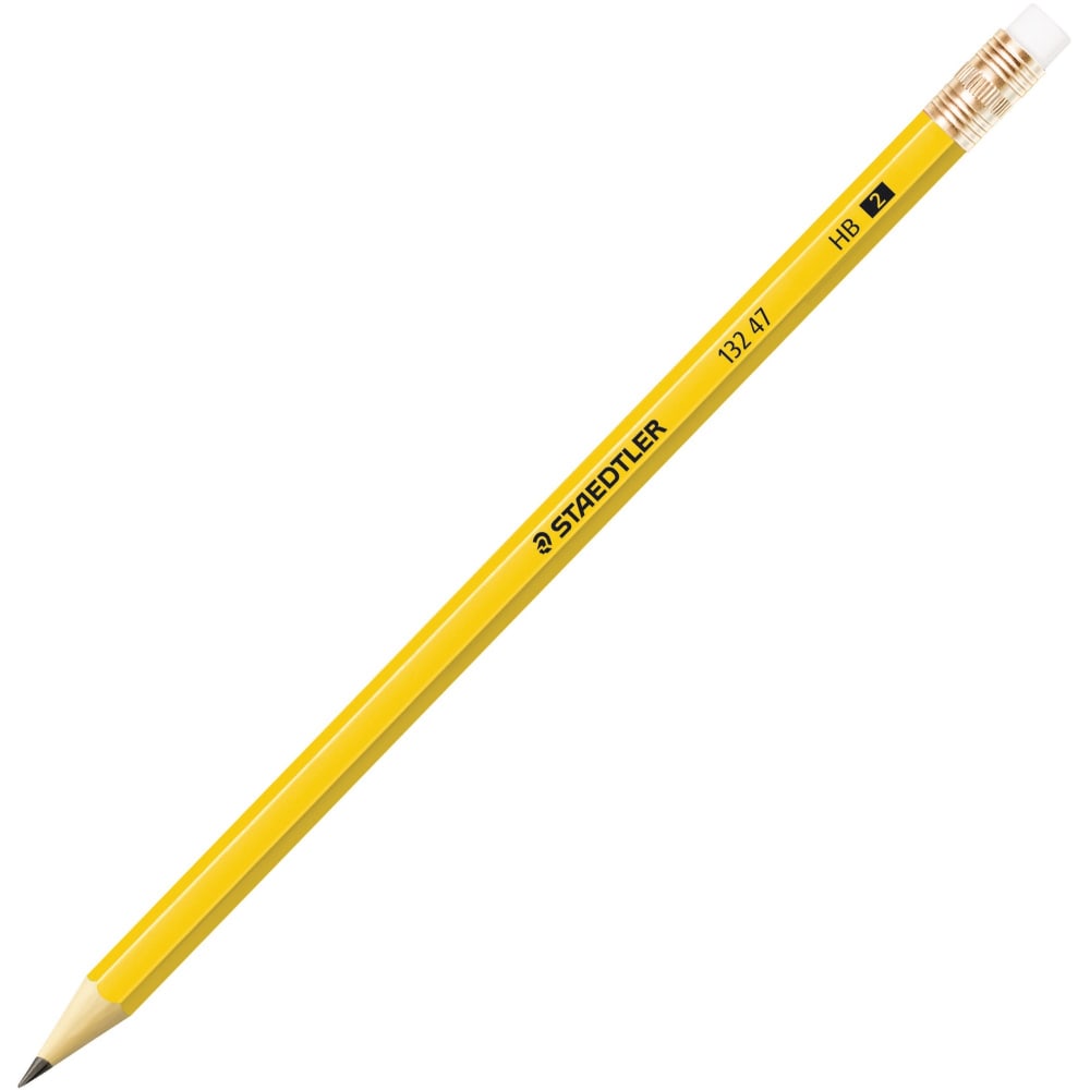 STAEDTLER Presharpened Pencils, Presharpened, #2HB, Yellow Barrel, Pack of 12 MPN:13247C12A6TH