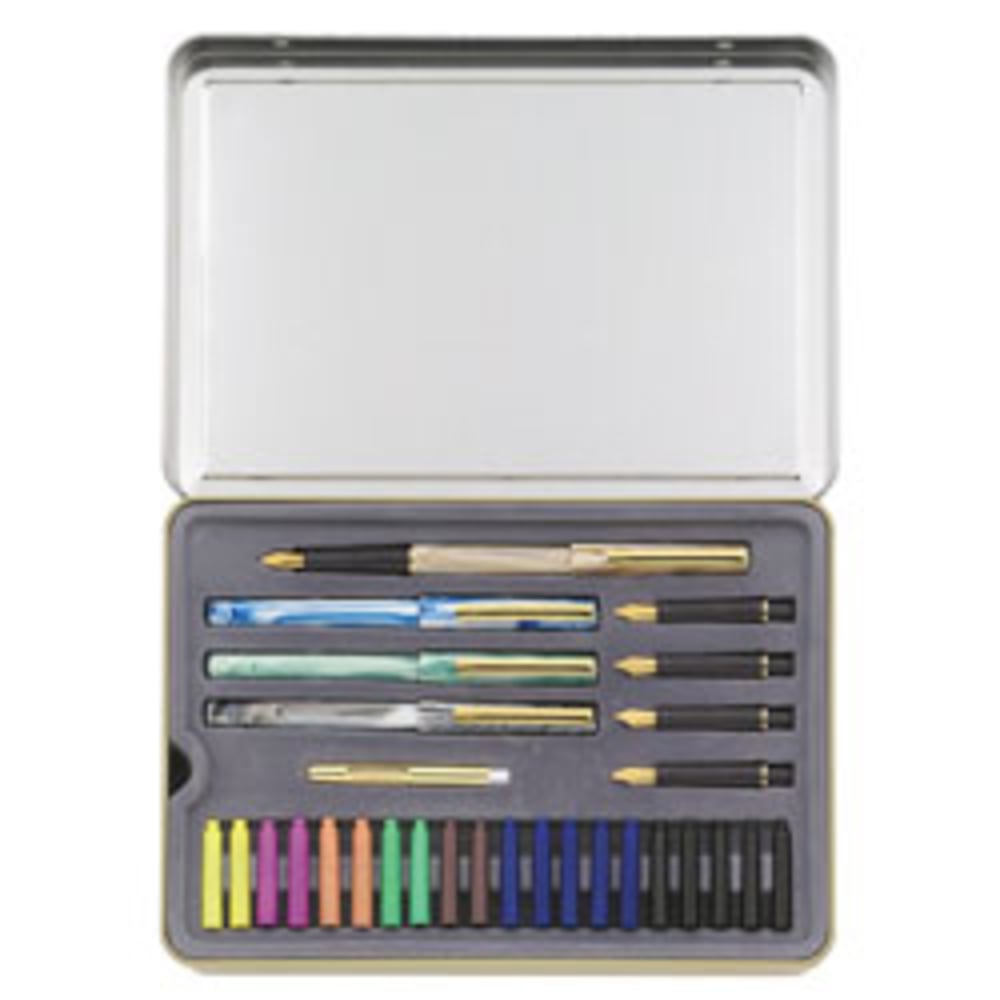 Staedtler 5-Nib Calligraphy Set, Assorted Points, Assorted Barrels, Assorted Ink Colors MPN:899SM5