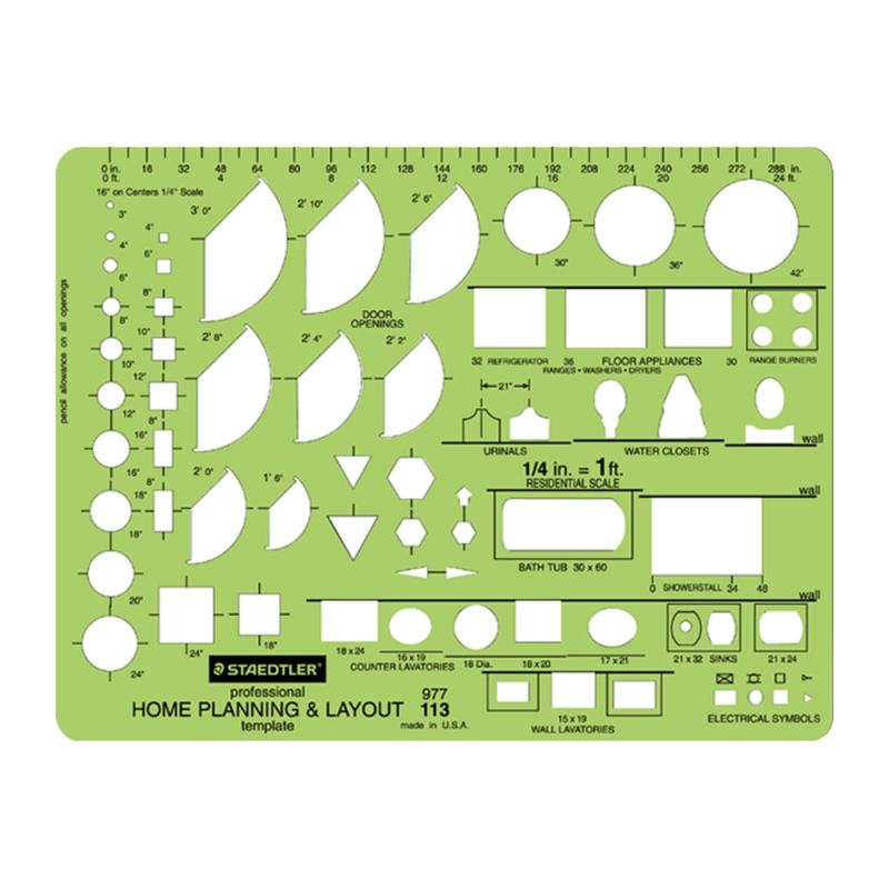 Staedtler Mars Template, Home Planning & Layout MPN:730674-6483
