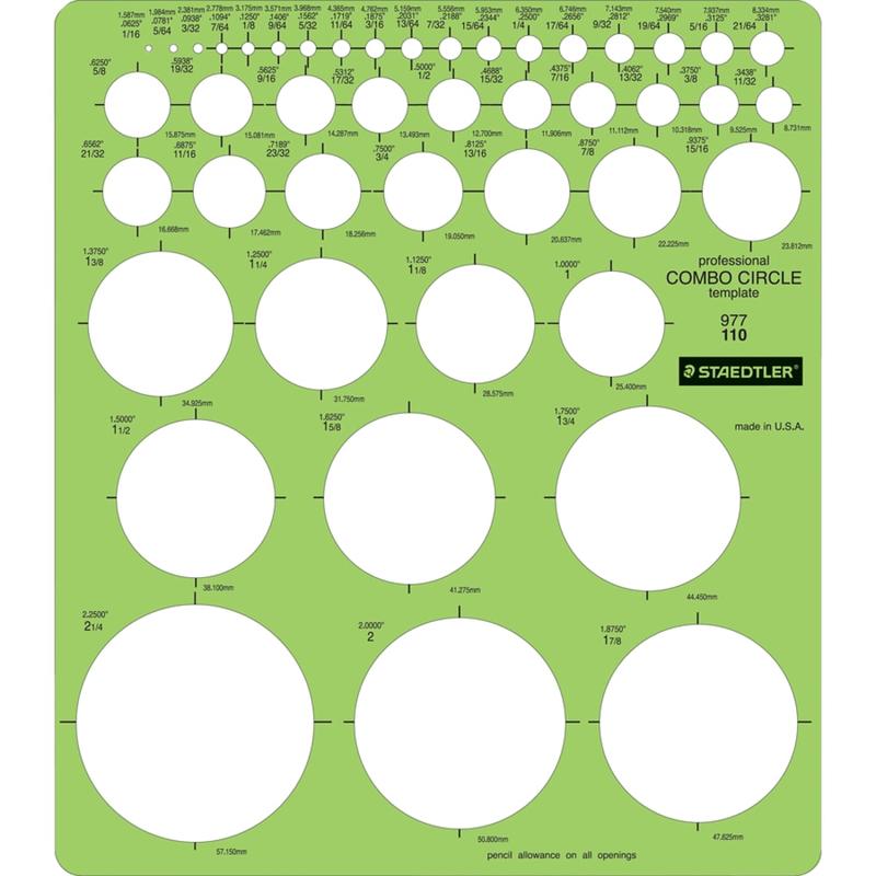 Staedtler Mars Template, Circle Combo MPN:977110
