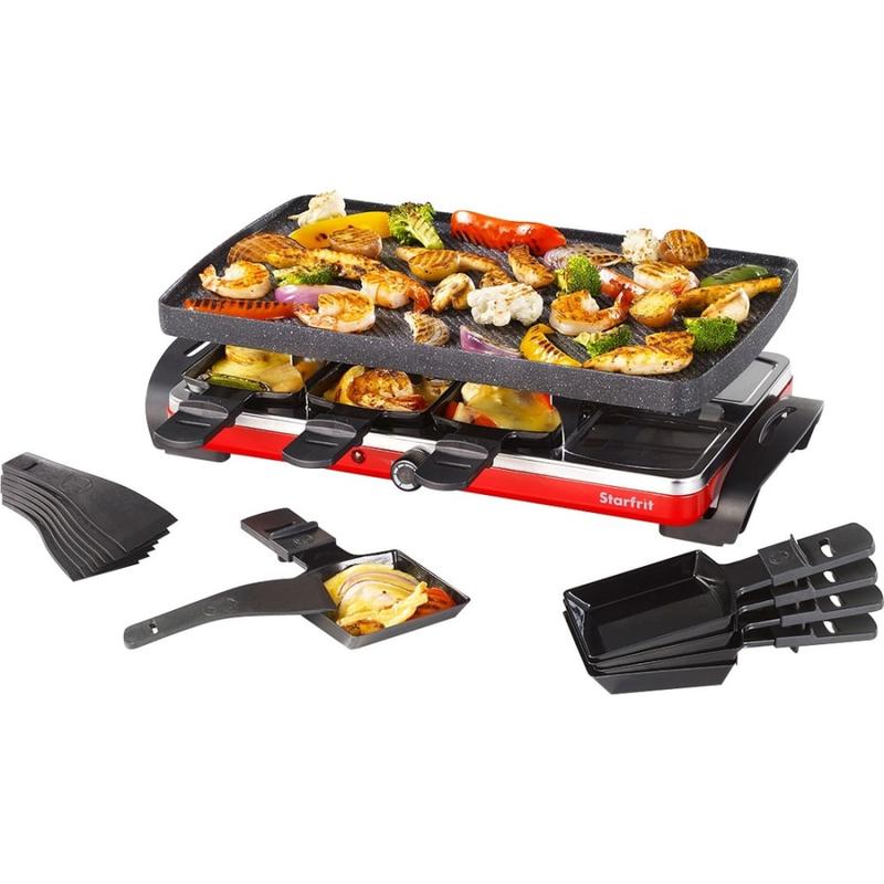 Starfrit THE ROCK Raclette/Party Grill Set, 9-1/2inH x 16inW x 5-1/4inD, Black MPN:024403-002-0000