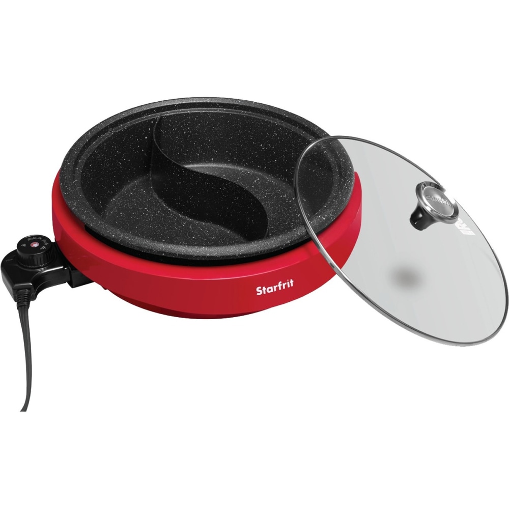 Starfrit THE ROCK Dual-Sided 3.2-Qt Electric Hot Pot, Red MPN:024425-002-0000