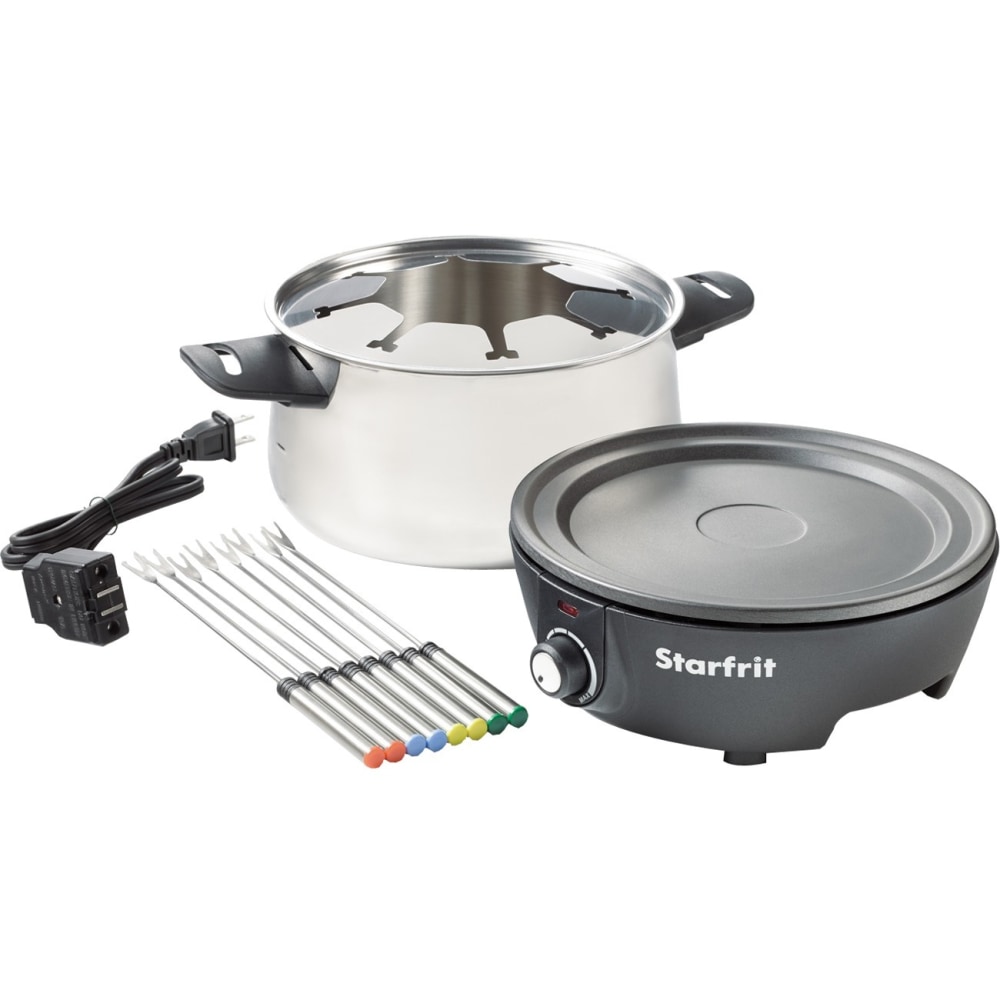 Starfrit 3.2-Quart Electric Fondue Set, Black/Silver MPN:024700-002-0000