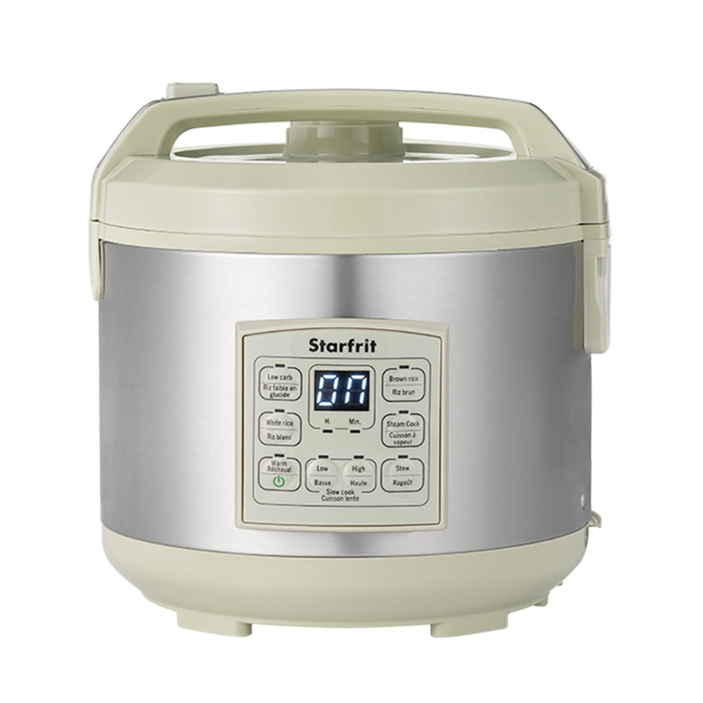Starfrit 14-Cup Low-Carb Electric Rice Cooker, Gray/Green MPN:024737-001-0000