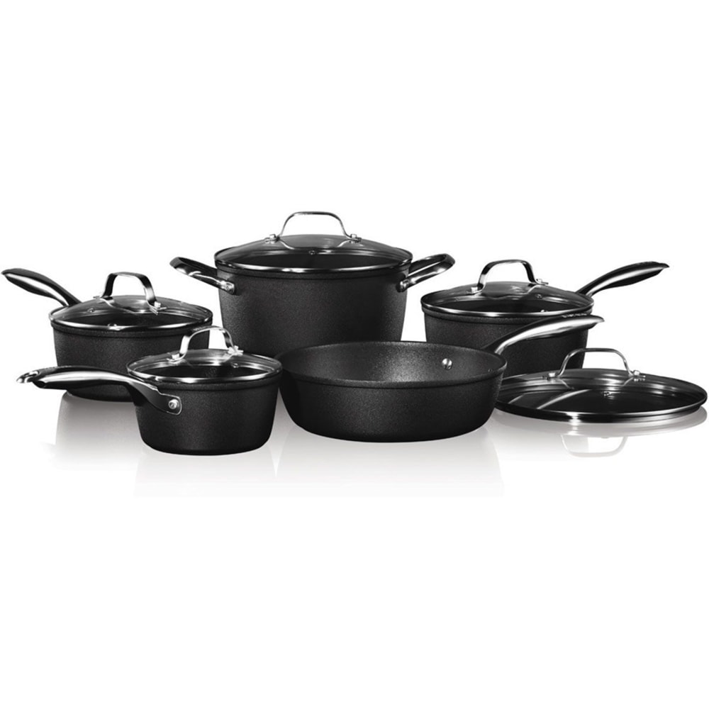 THE ROCK By Starfrit Diamond 10-Piece Aluminum Nonstick Cookware Set, Black MPN:034724-001-0000