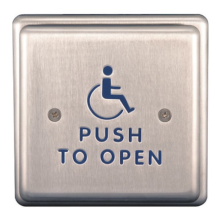 Push Plate for Low-Energy Door Operator, MPN:CL4163 HANDICAP LOGO PUSH TOP OPEN TEXT