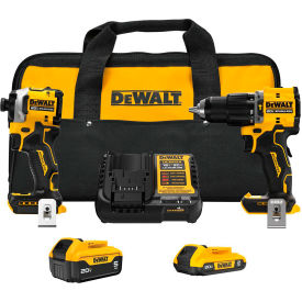 DeWalt® 20V MAX Li-Ion Compact 2-Tool Combo Kit 2Ah/5Ah Batteries Hammer Drill/Impact Driver DCK200D1P1
