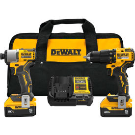DeWalt® 20V MAX Li-Ion Compact 2-Tool Combo Kit (2) 5Ah Batteries Hammer Drill/Impact Driver DCK203P2