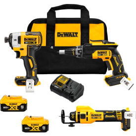DeWalt® 20V MAX 3-Tool Combo Kit Brushless Drywall Screw Gun/Cut-Out Tool/Impact Driver DCK303P2