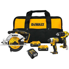 DeWalt® 20V MAX 3-Tool Combo Kit Drill/Driver/Circular Saw/Impact Driver DCK330P2