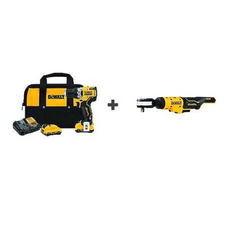 Drill, Cordless, 1, 500 RPM, 12V DC MPN:DCD701F2/DCF503B