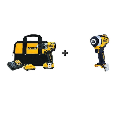 Drill, Cordless, 1, 500 RPM, 12V DC MPN:DCD701F2/DCF903B