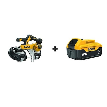 20V MAX* XR Mid-Size Cordless Bandsaw, 35-3/8 in L Blade + 20V MAX* 5Ah Battery MPN:DCS378B/DCB205