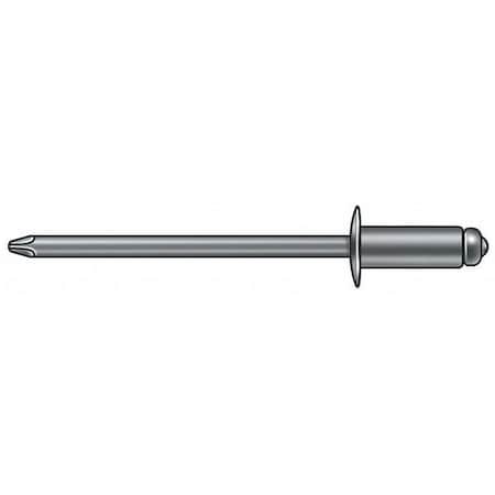 Blind Rivet, Large Flanged Head, 3/16 in Dia., 1-11/64 in L, Aluminum Body, 250 PK MPN:AD616BSLF200