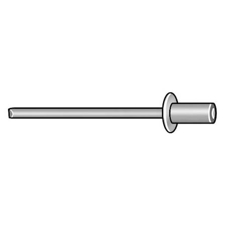 Blind Rivet, Dome Head, 3/16 in Dia., 21/64 in L, Aluminum Body, 250 PK MPN:AD62AH200