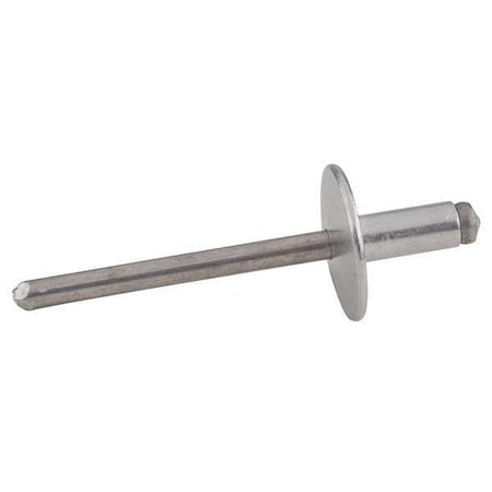 Blind Rivet, Flanged Head, 3/16 in Dia., 27/64 in L, Aluminum Body, 250 PK MPN:AD64ABSLF200