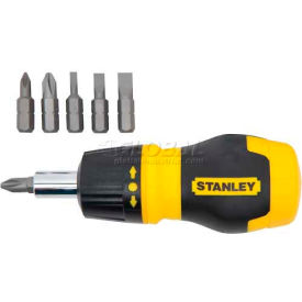 Stanley 66-358 7 PC. Stubby Phillips & Slotted Multi-Bit Ratcheting Screwdriver Set 66-358