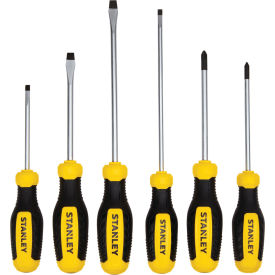 Stanley Screwdriver Set 6 Pieces Phillips/Slotted Tip #1/1/4 in/#2/3/16 in Tip Size Molded Grip STHT60025