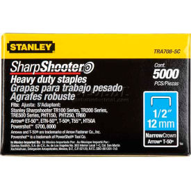 Stanley TRA708-5C Heavy-Duty Narrow Crown Staples 1/2