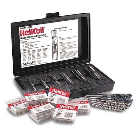 Free-Running Helical Insert Repair Kit, Helical Inserts, Plain 18-8 Stainless Steel, 12 Inserts MPN:4934