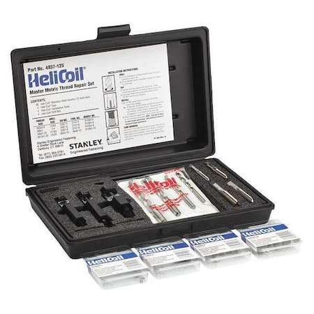 Free-Running Helical Insert Repair Kit, Helical Inserts, M10-1.25, M5-0.8, M6-1, M8-1.25, Plain MPN:4937-125