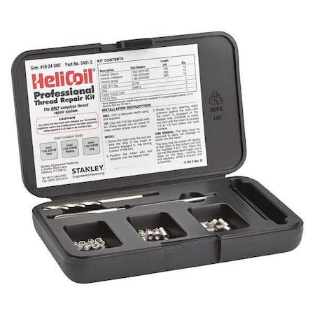 Free-Running Helical Insert Repair Kit, Helical Inserts, #10-24, Plain 18-8 Stainless steel MPN:5401-3