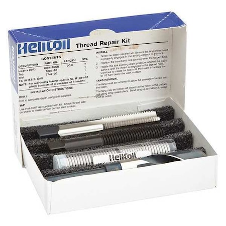 Free-Running Helical Insert Repair Kit, Helical Inserts, M20-2.50, Plain 18-8 Stainless Steel MPN:5403-20