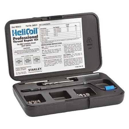 Free-Running Helical Insert Repair Kit, Helical Inserts, M3-0.50, Plain 18-8 Stainless Steel MPN:5403-3