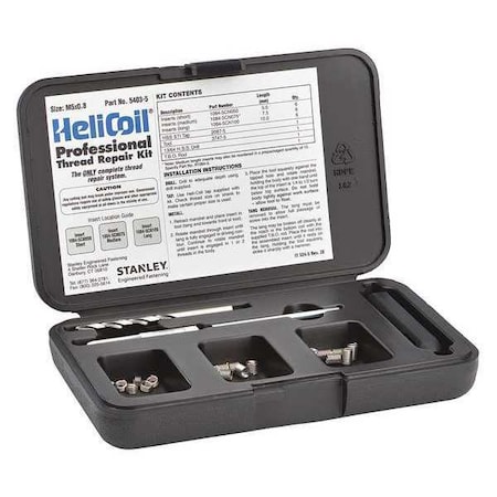 Free-Running Helical Insert Repair Kit, Helical Inserts, M5-0.80, Plain 18-8 Stainless Steel MPN:5403-5